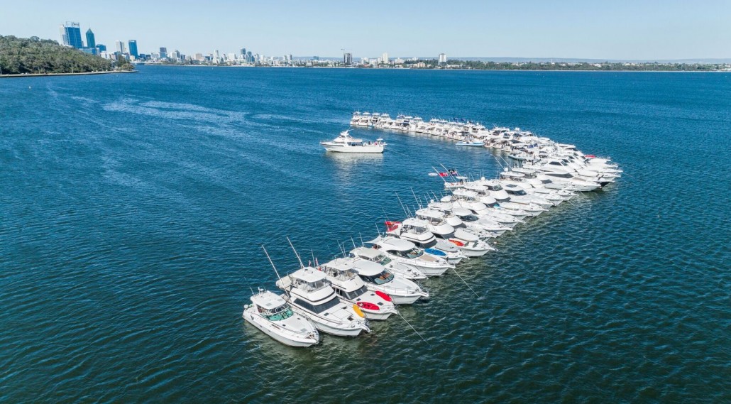 Breaking a Riviera world record as 48 motor yachts raft up in Matilda Bay, Perth, Western Australia_preview