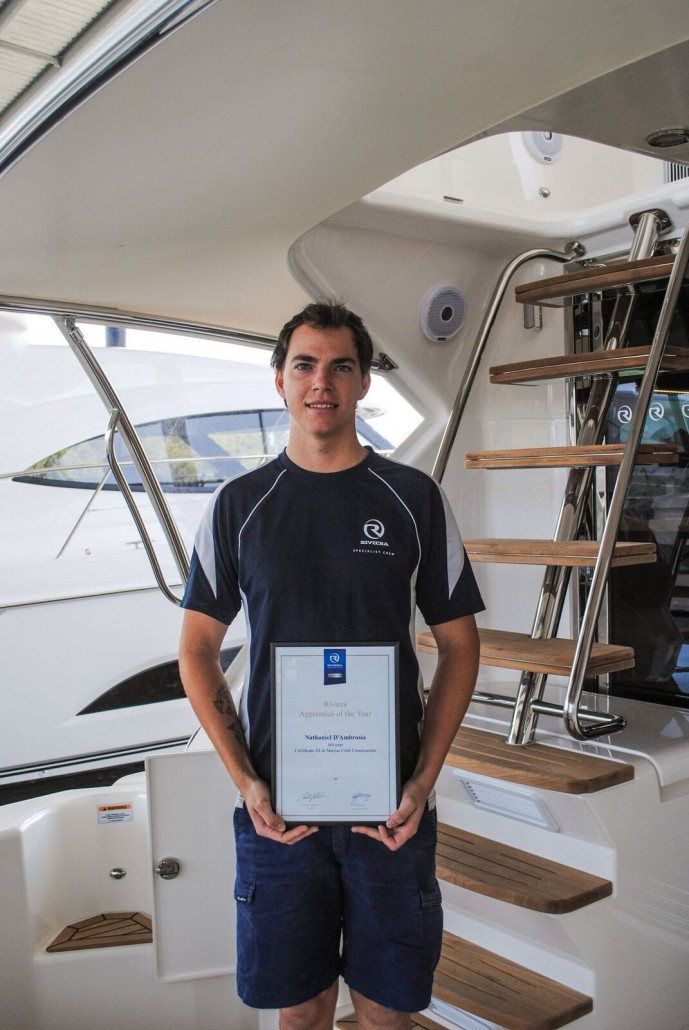 Fourth year apprentice winner Nathaniel D'Ambrosio is now a qualified boat builder. He was unable to attend the award presentation_preview