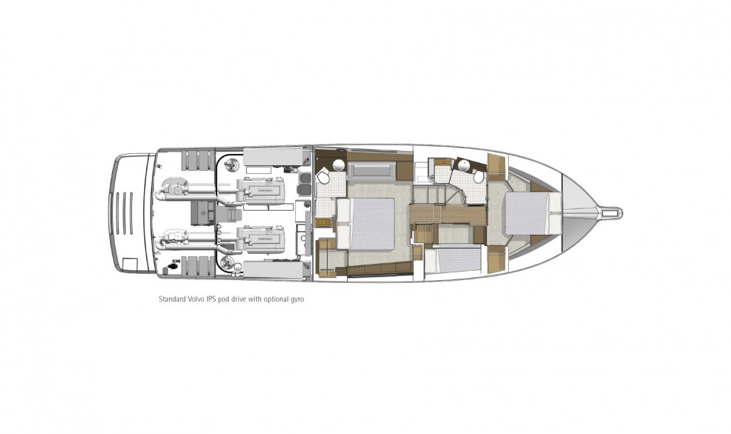 GA - 575 SUV Accommodation Standard Volvo IPS drive with optional gyro