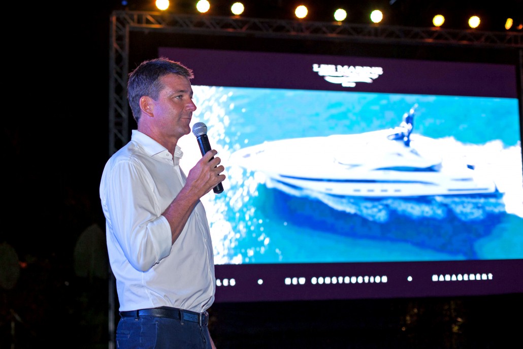 Lee Marine's Founder, Joshua Lee hosted a spectacular poolside Party including a massive screen showing latest, hot yachts and local sea setting