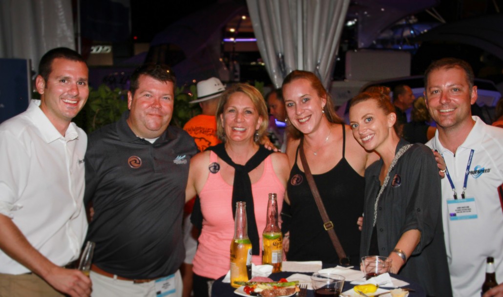 Members of the global Riviera family enjoy the fine food and refreshments and top quality entertainment at FLIBS